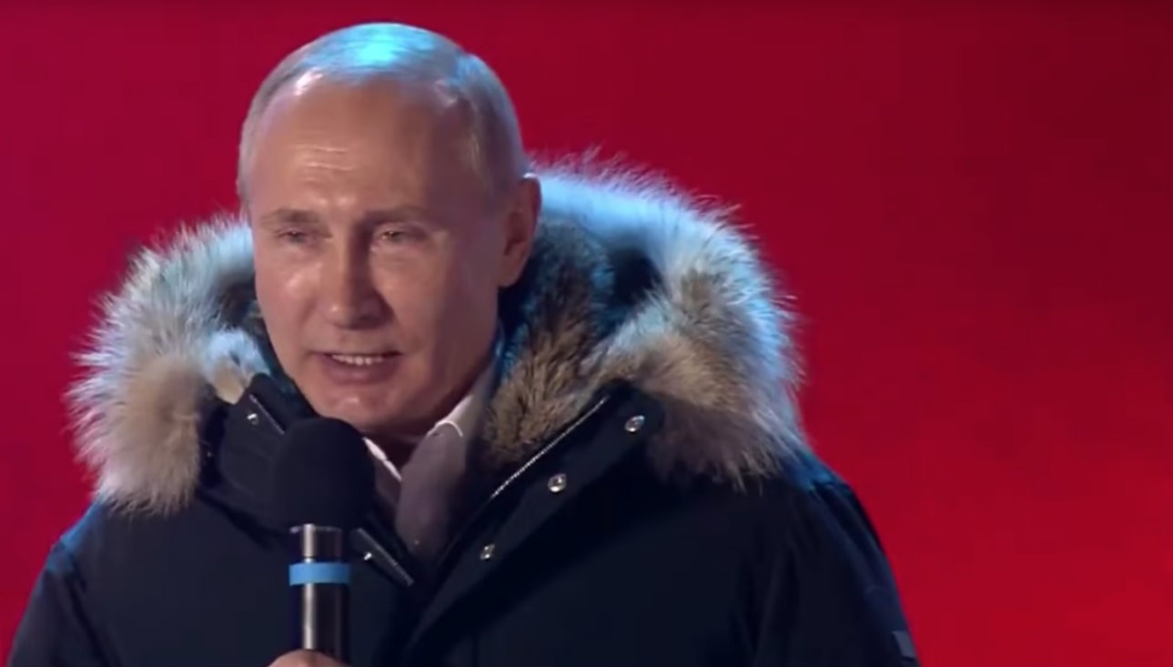 Poutine, tout content de sa victoire - Capture d'écran