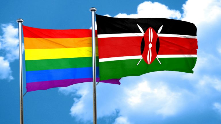 Drapeau kényan et drapeau rainbow