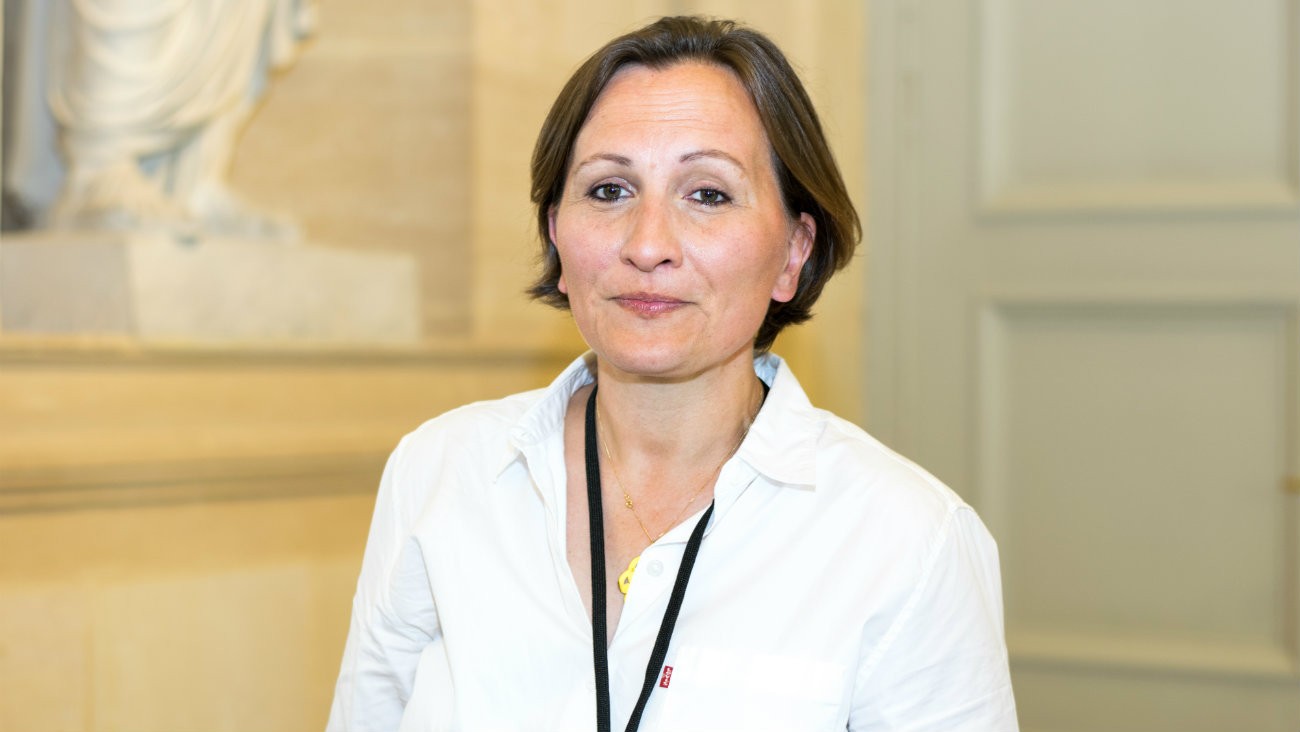 Laurence Vanceunebrock-Mialon dans la salle des Quatres Colonnes du Palais Bourbon durant la première semaine parlementaire de la XVe législature de la Cinquième République française