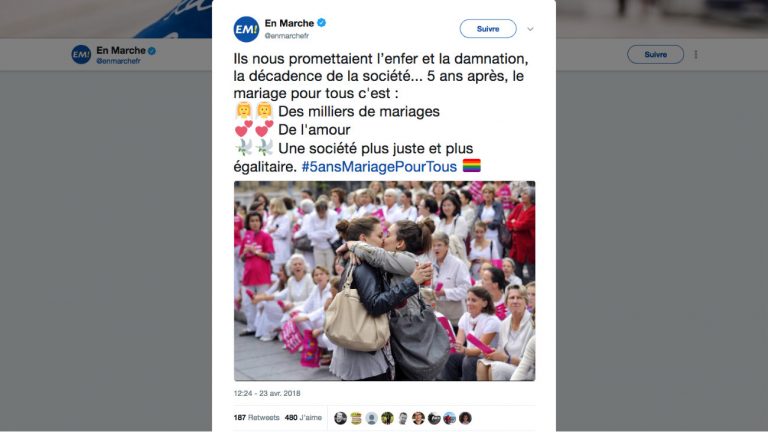 En Marche tweet 5 ans du Mariage pour Tous