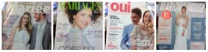 5 ans du mariage pour tou.te.s : couvertures de quatre magazines spécialisés dans le mariage 