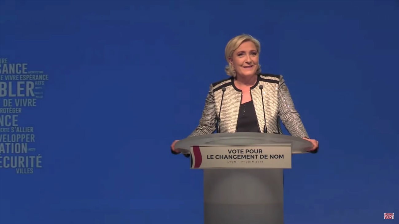 Marine Le Pen le vendredi 1er juin 2018 - Capture d'écran YouTube