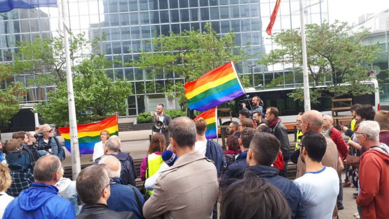 Photo prise lors du rassemblement à Bruxelles, samedi 2 juin - twitter.com/otterikk