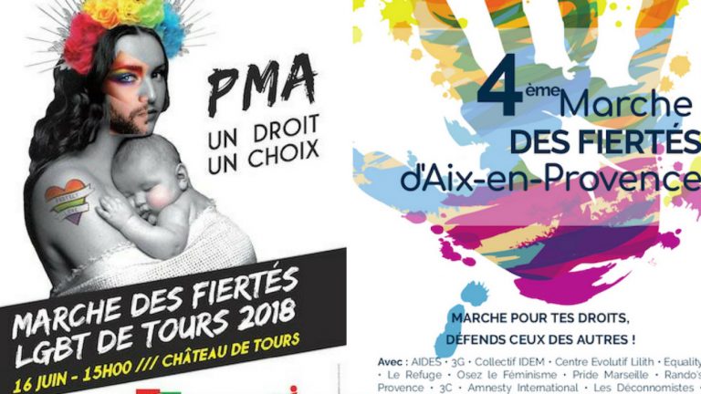 Prides d'Aix-en-Provence, Lyon, Rennes, Rouen et Tours ce samedi 16 juin 2018