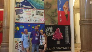 Michael Kerr, Jean-Michel Gonnet Gert McMullin exposition patchwork des noms name quilt souvenir mémoire contre l'oubli vih sida prévention paris gay games 2018