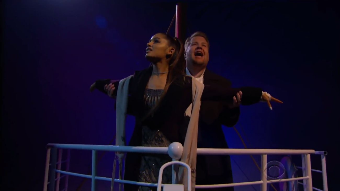 Ariana Grande James Corden Titanic