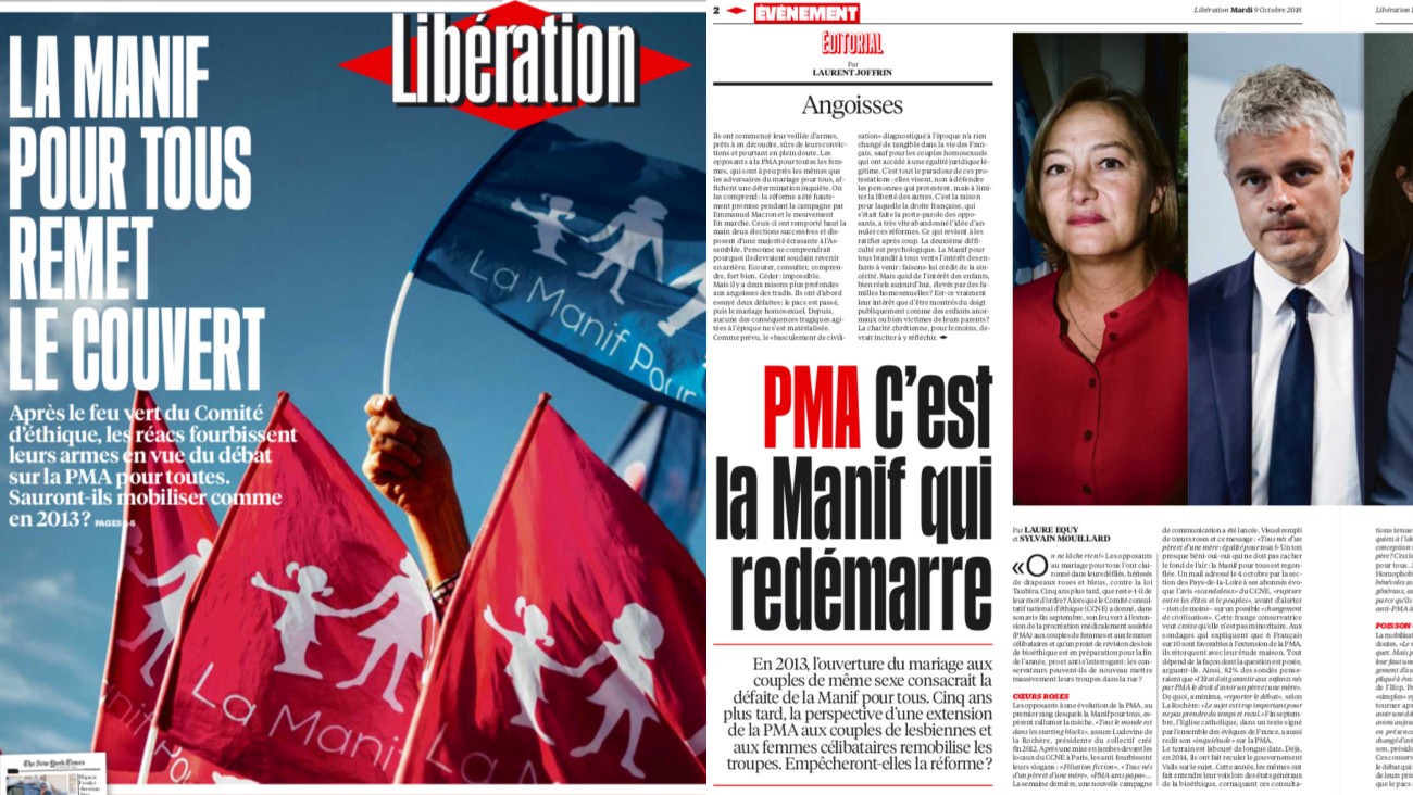 Libération PMA invisibilation Manif pour tous