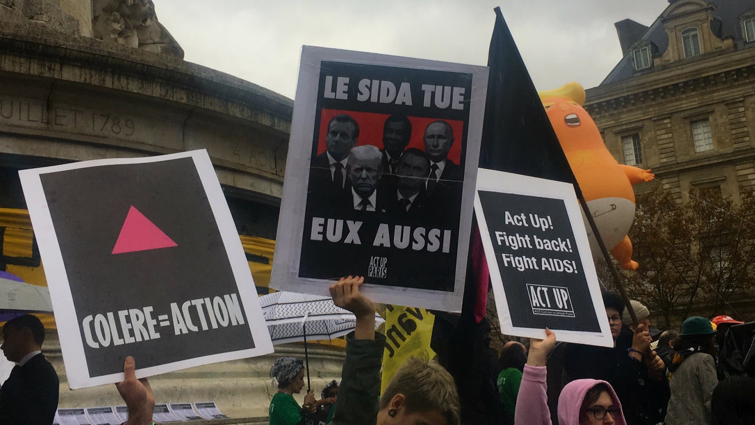 act up rassemblement anti trump