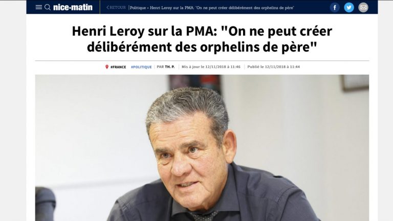 Henri Leroy interviewé par Nice-Matin sur la PMA - Capture d'écran nicematin.com