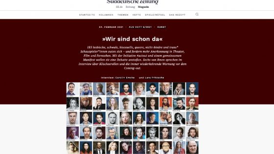 Coming out géant de 185 comédiennes et comédiens en Allemagne