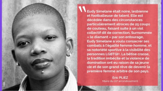 Paris : le 20ème arrondissement renomme un terrain sportif en l’honneur de la footballeuse sud-africaine lesbienne Eudy Simelane