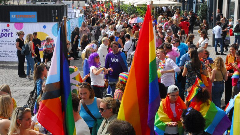 L'un des cortèges de la WorldPride Copenhague 2021