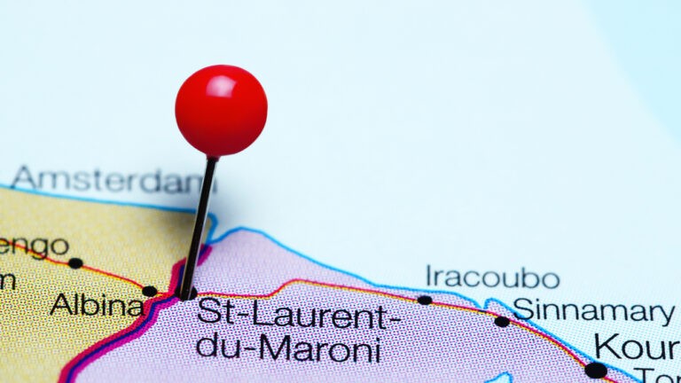 Carte de la Guyane française avec Saint Laurent du Maroni
