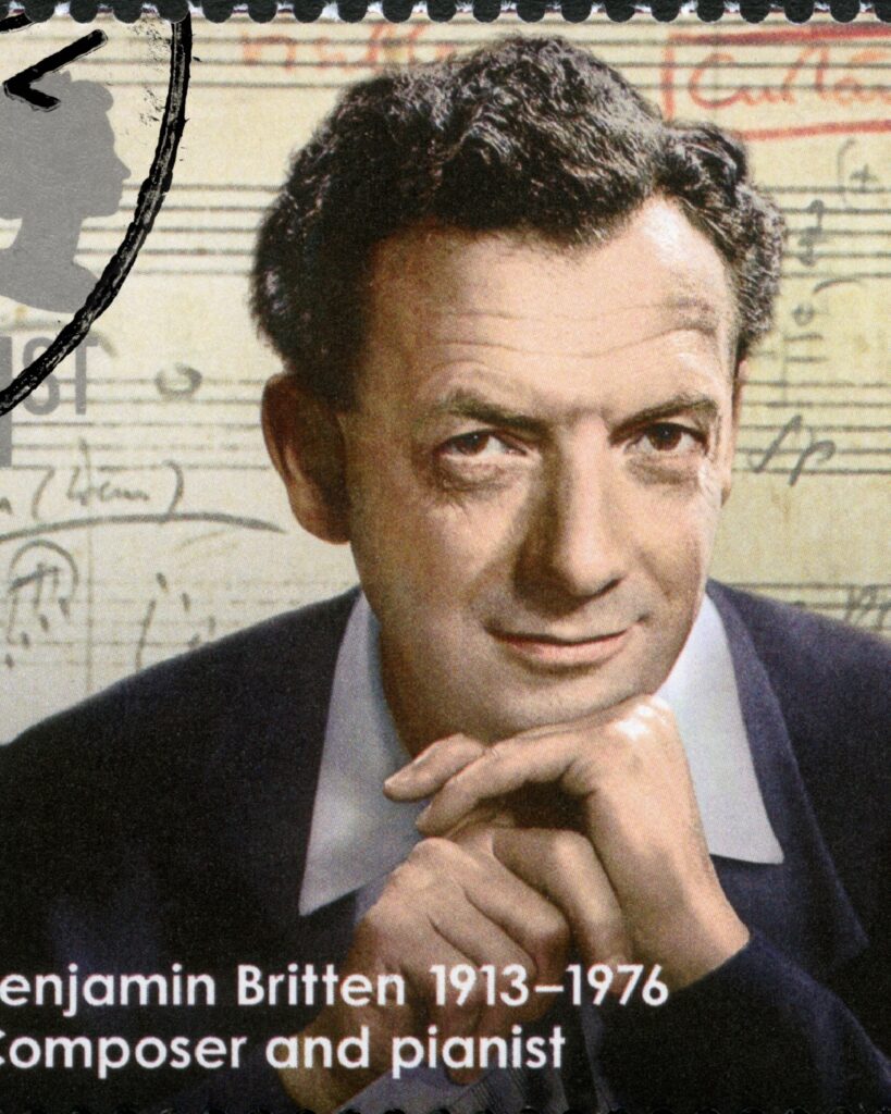 Timbre britannique à l'effigie de Benjamin Britten