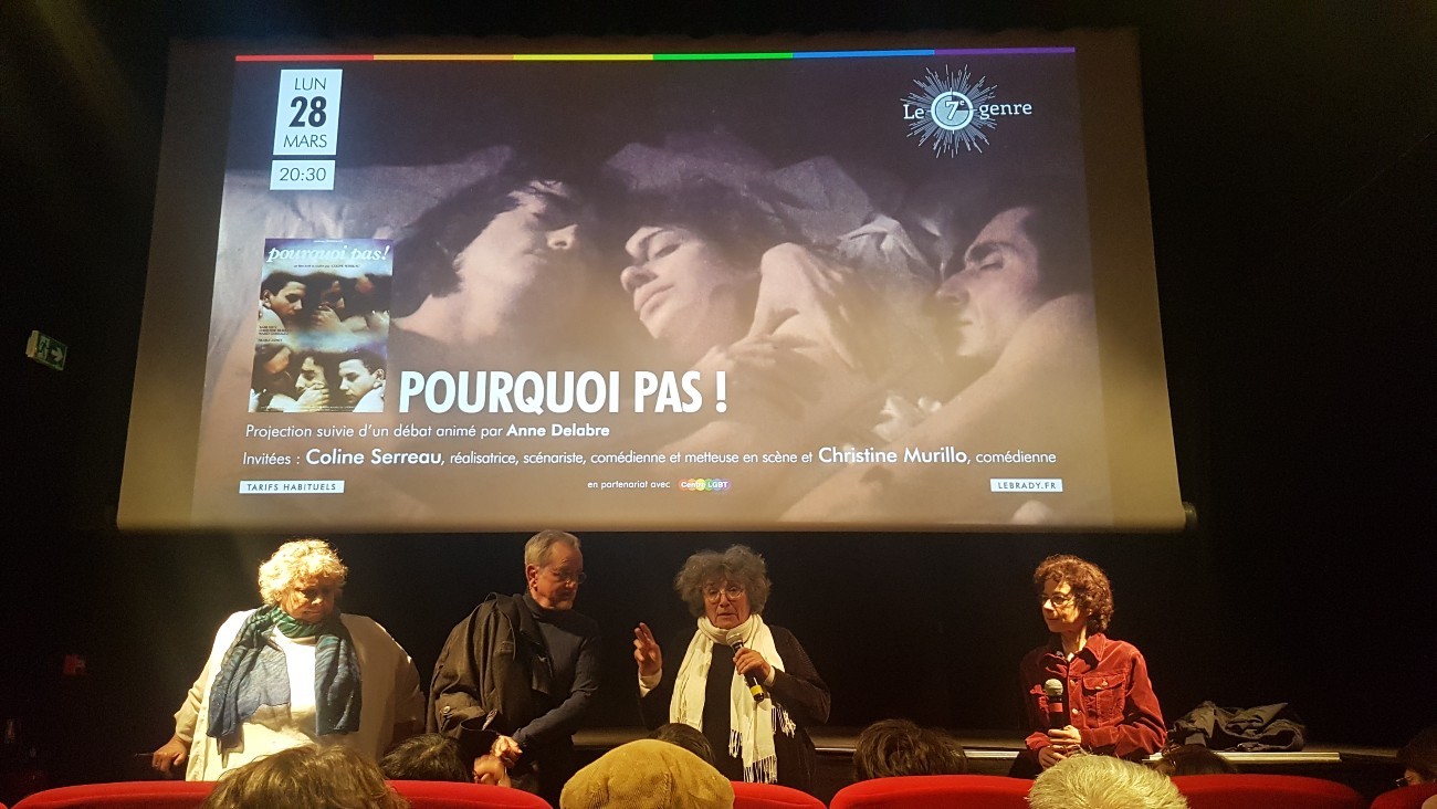 Christine Murillo, Mario Gonzales, Coline Serreau et Anne Delabre lors de la séance de « Pourquoi pas! » au Brady