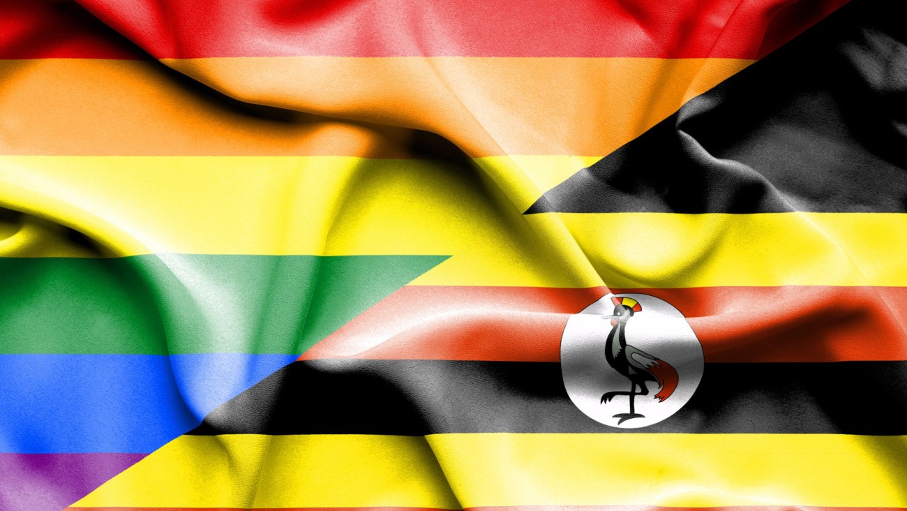 Drapeau LGBT et drapeau ougandais