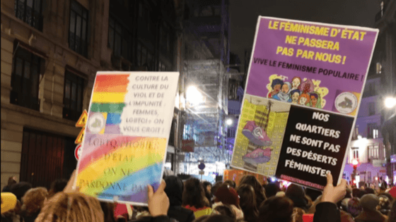 Manifestation à Paris de féministes et de personnes LGBTI+ anticapitalistes et antiracistes