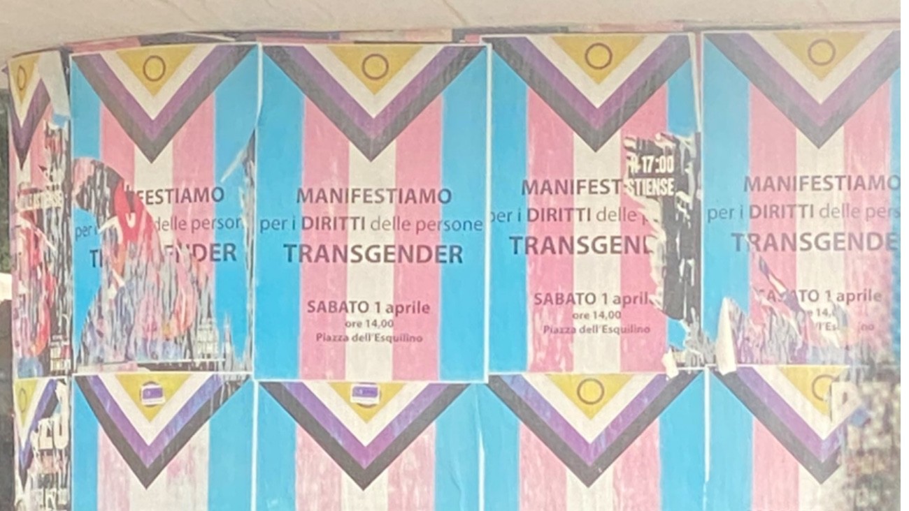 Affiche annonçant une manifestation pour les droits des trans