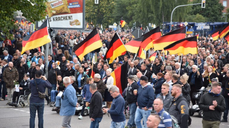 Une manifestation du parti d'extrême-droite AfD, à Chemnitz, en 2018
