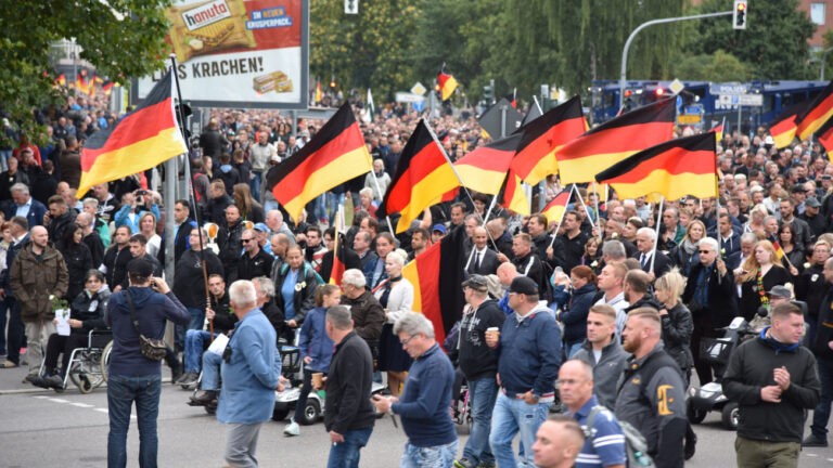 Une manifestation du parti d'extrême-droite AfD, à Chemnitz, en 2018