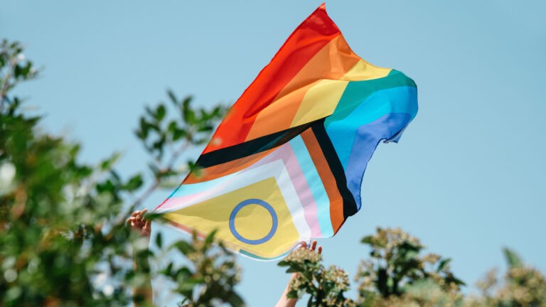 Rainbow flag inclusif