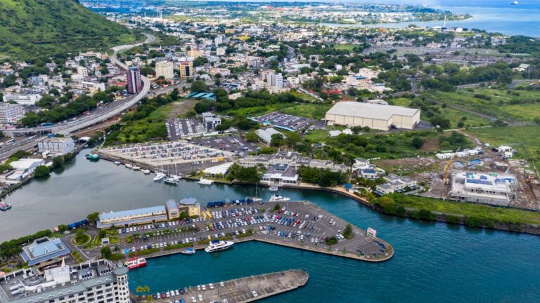 Vue de Port Louis sur l'ile Maurice